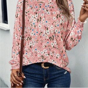 Amazon Pink Floral Blouse for Women